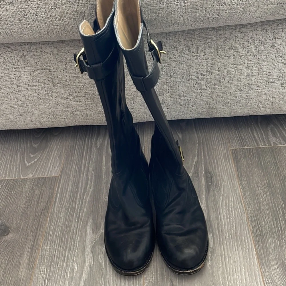 Coach Whitley Black Leather Riding Boots Size 7B